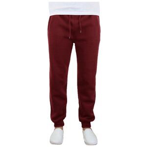 Harvic Mens Fleece Tapered Slim Jogger Athletic Pants, Red, 2XL, DM